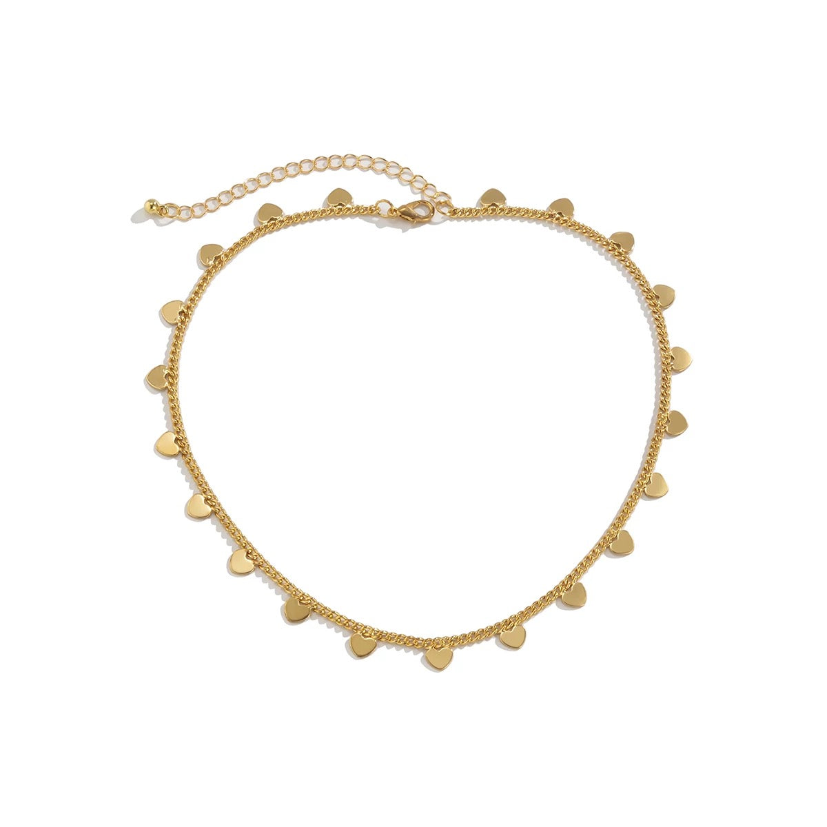 Gold Heart Tassel Necklace