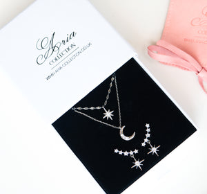 Crystal Star & Moon Necklace