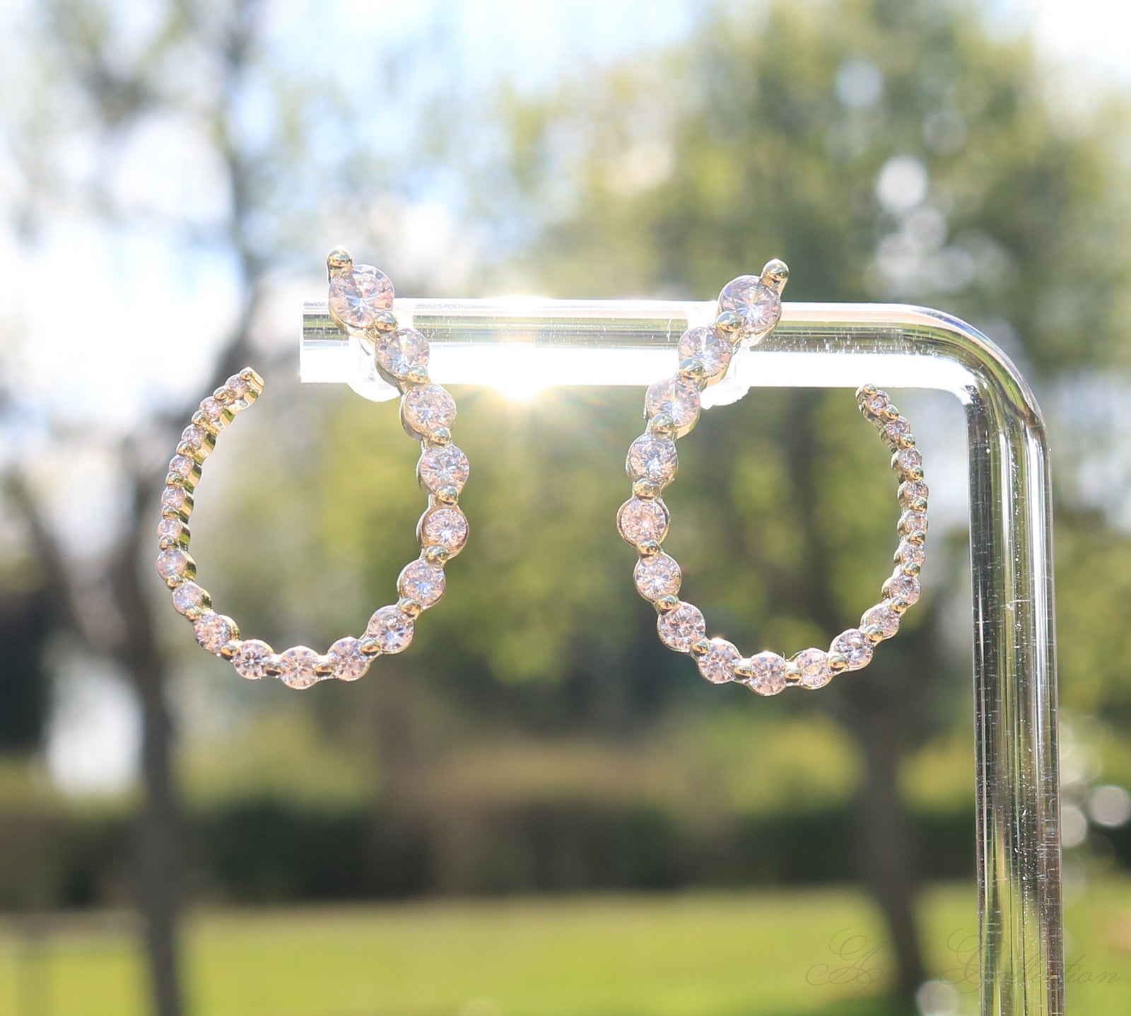 U Shaped Crystal Earrings