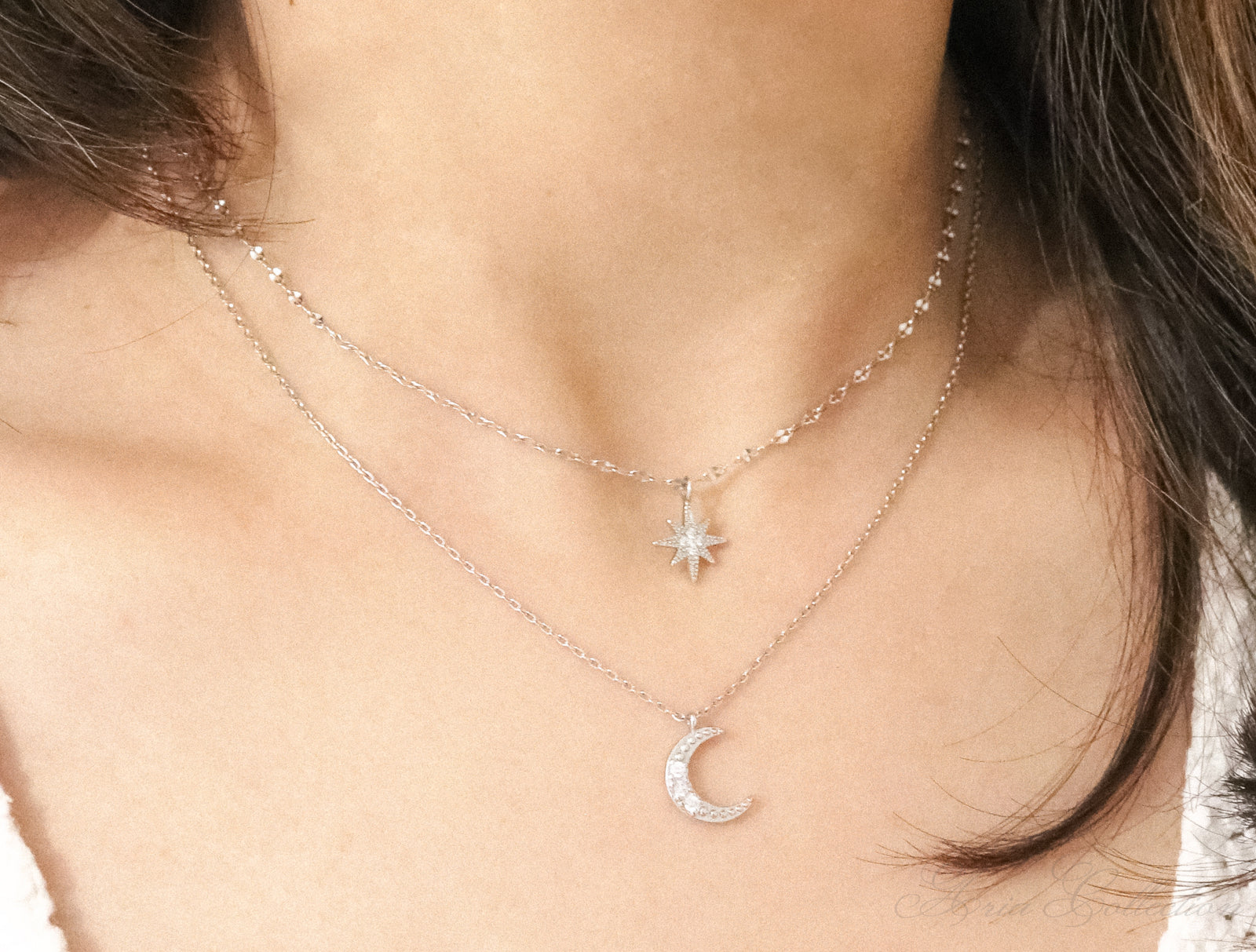 Crystal Star & Moon Necklace
